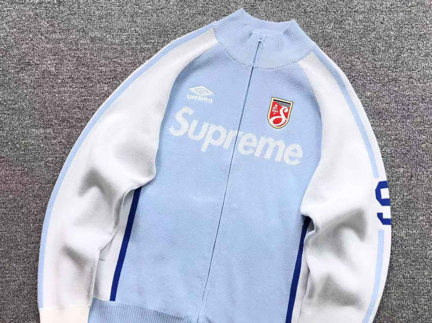 Supreme Umbro Zip Up Sweater Light Blue