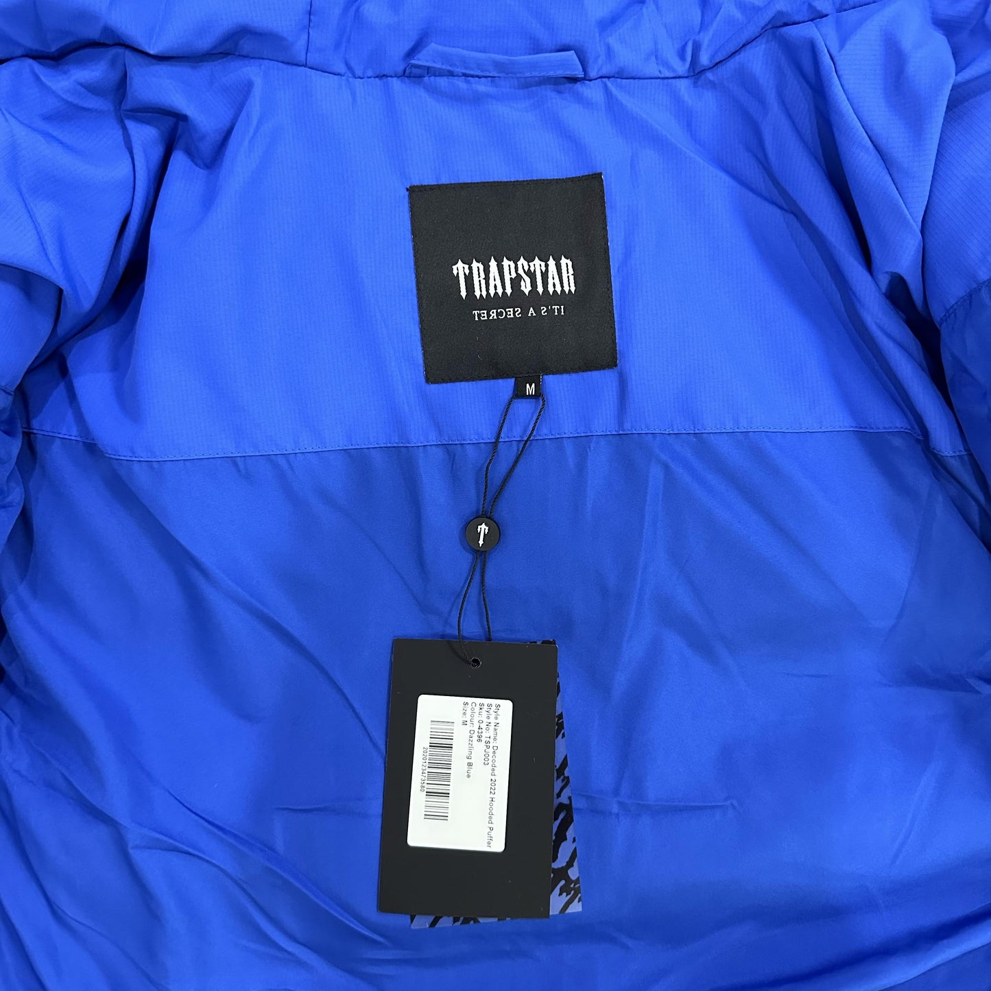 Trapstar Decoded Hooded 2.0 Puffer Jacket Dazzling Blue