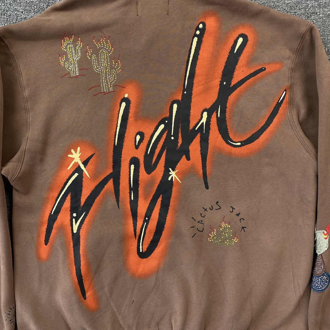 TRAVIS SCOTT X JORDAN FLIGHT GRAPHIC HOODIE BROWN-Drip Store Argentina