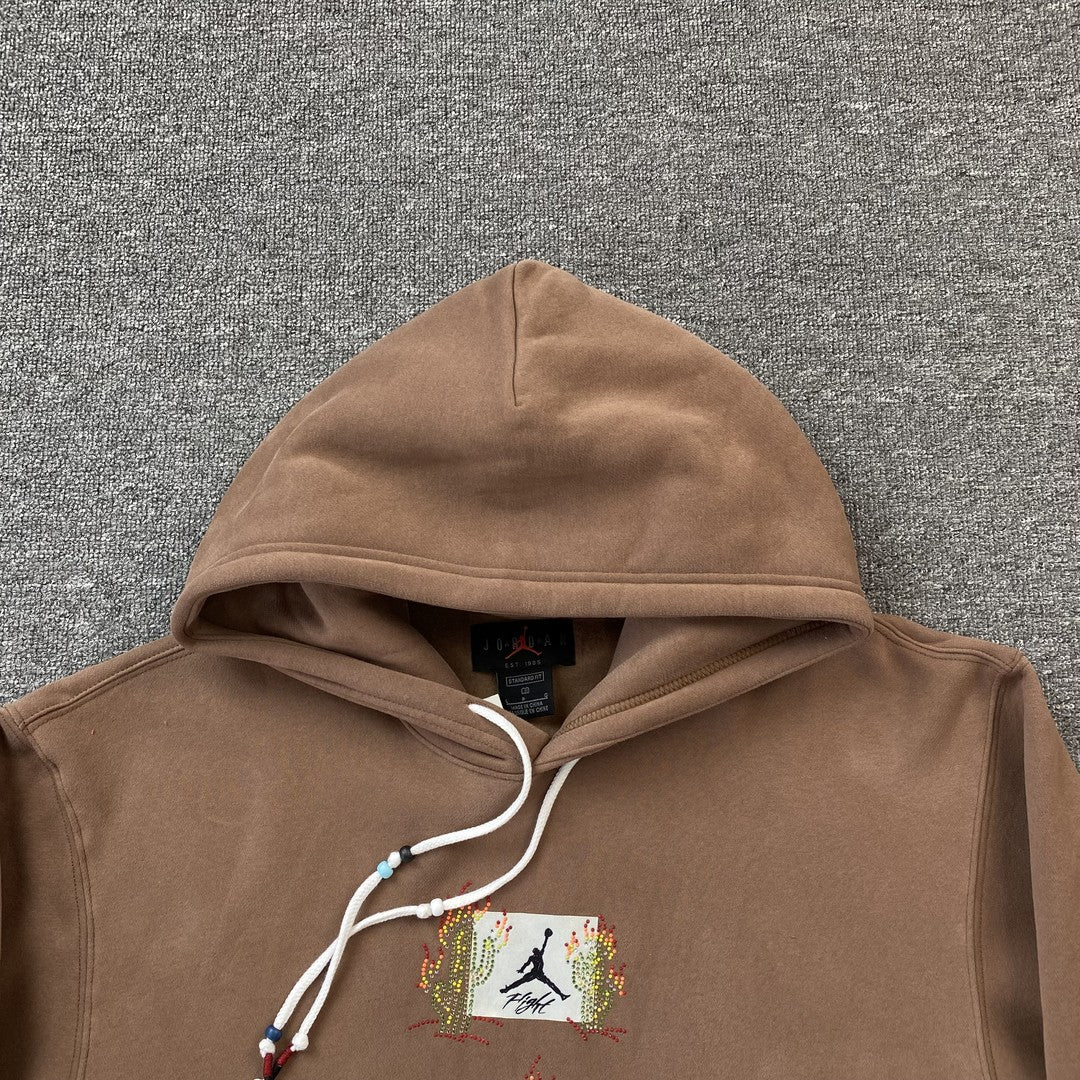 TRAVIS SCOTT X JORDAN FLIGHT GRAPHIC HOODIE BROWN-Drip Store Argentina