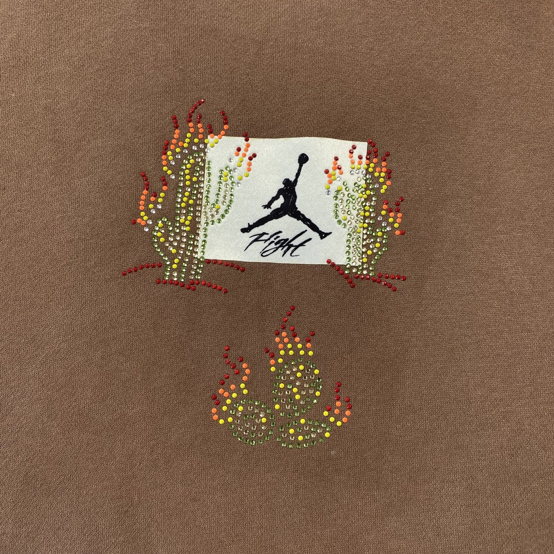 TRAVIS SCOTT X JORDAN FLIGHT GRAPHIC HOODIE BROWN-Drip Store Argentina