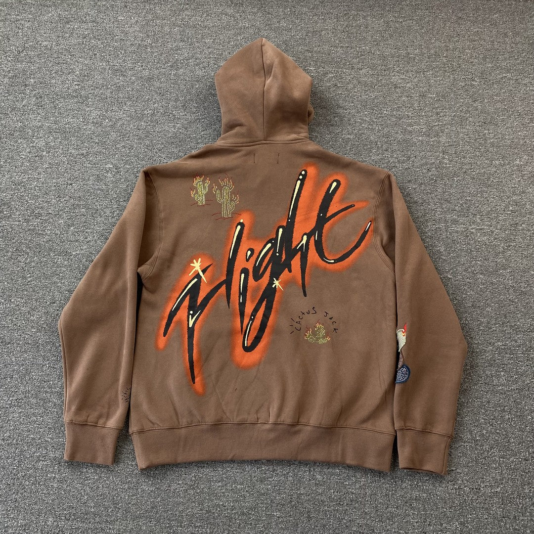 TRAVIS SCOTT X JORDAN FLIGHT GRAPHIC HOODIE BROWN-Drip Store Argentina