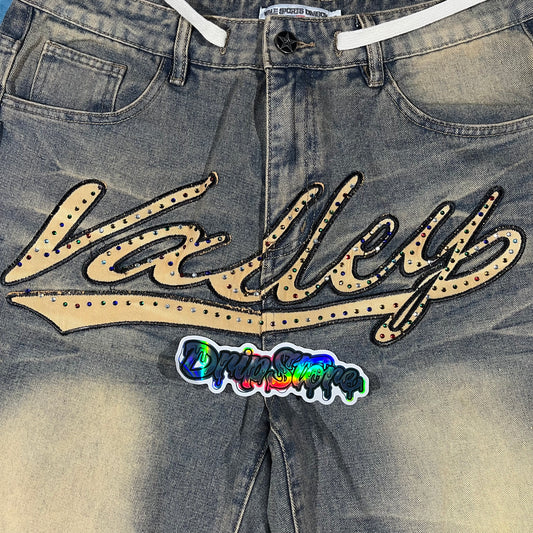 Vale Forever Skittles Denim Shorts Blue
