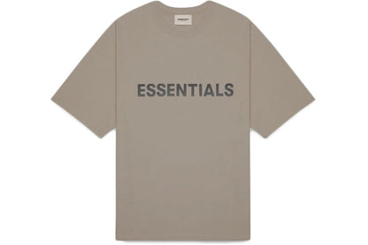 FEAR OF GOD ESSENTIALS BOXY T-SHIRT APPLIQUE LOGO TAUPE