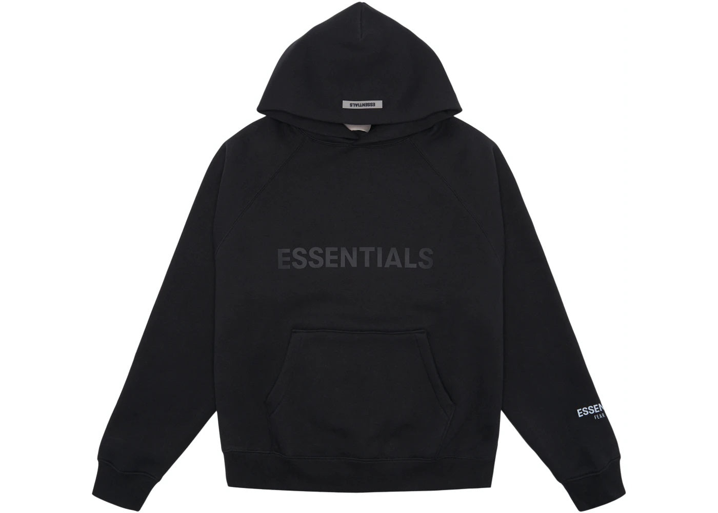 FEAR OF GOD ESSENTIALS APPLIQUE LOGO HOODIE BLACK-Drip Store Argentina