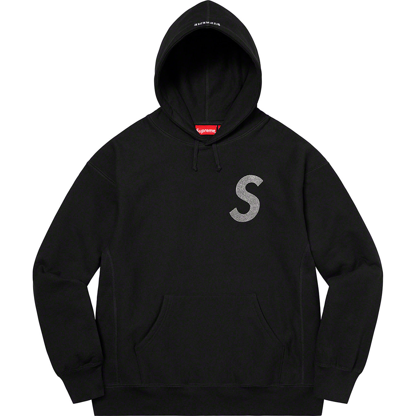 SUPREME SWAROVSKI S LOGO HOODIE BLACK-Drip Store Argentina