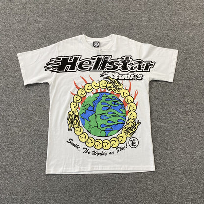 HELLSTAR STUDIOS GLOBE TEE WHITE