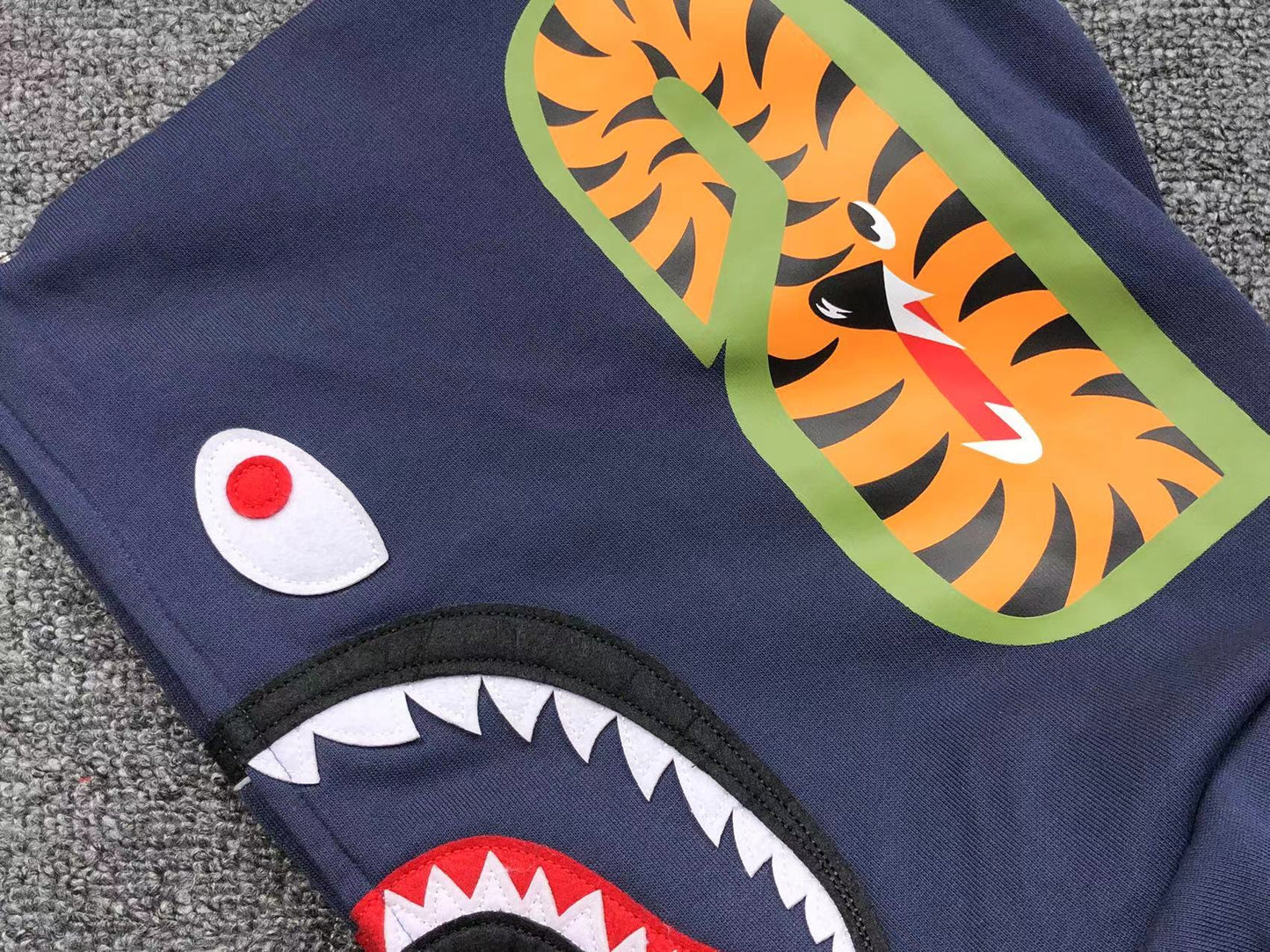 BAPE COLOR CAMO SHARK WIDE FULL ZIP DOUBLE HOODIE BLUE