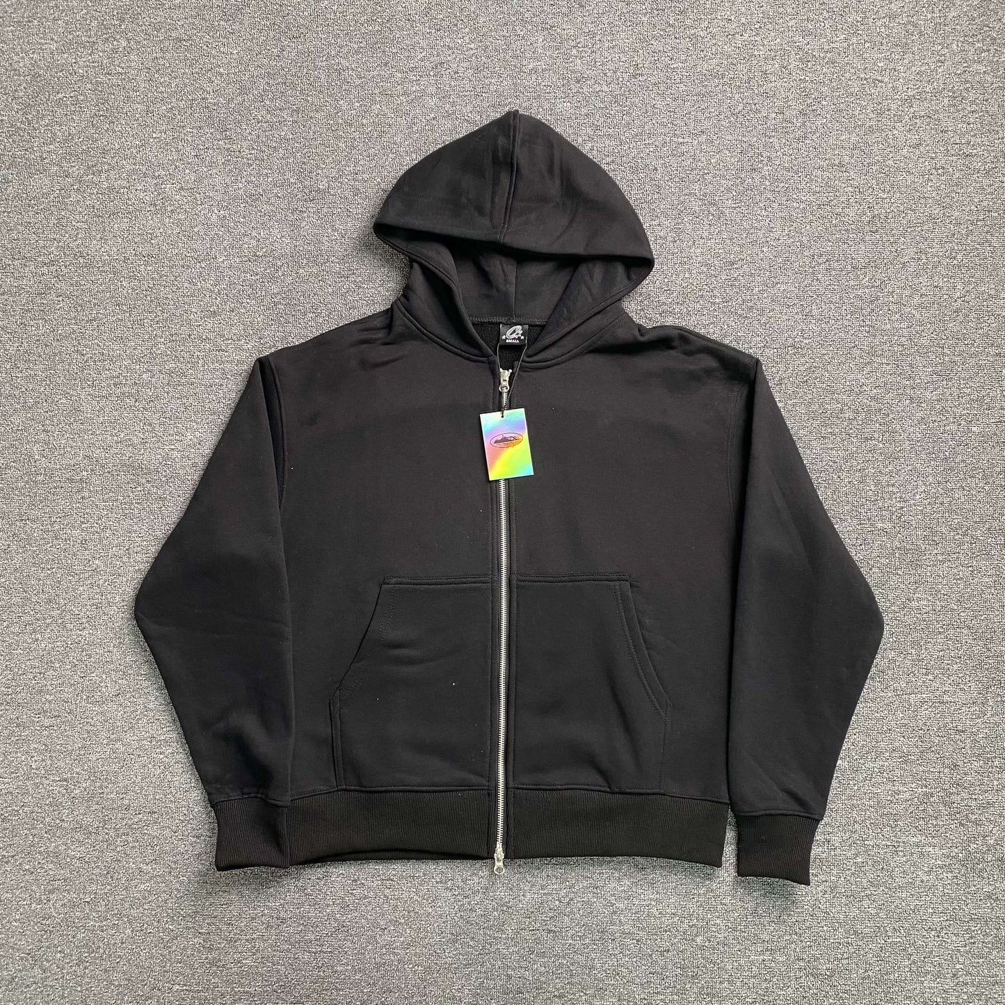 Corteiz Hybrid Jacquard Knit Alcatraz Jacket Black