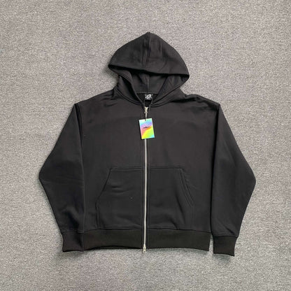 Corteiz Hybrid Jacquard Knit Alcatraz Jacket Black