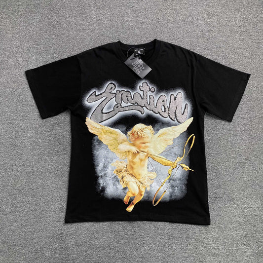 Mixed Emotion Rhinestone Tee Black