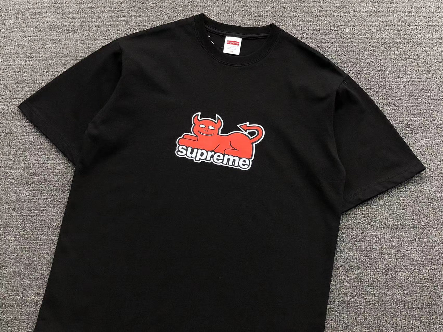 SUPREME TOY MACHINE DEVIL CAT TEE BLACK