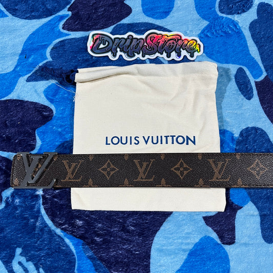Cinturon LV Monogram Marrón/Plateado