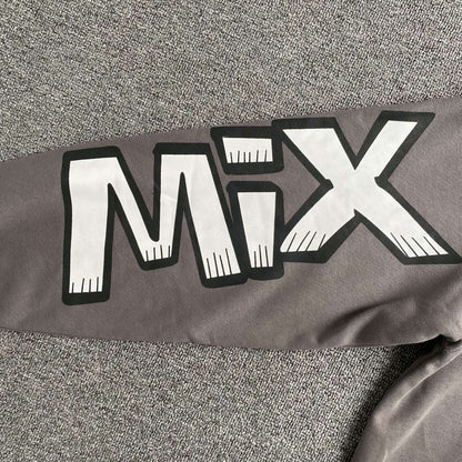 Mixed Emotion Monster Hoodie Grey