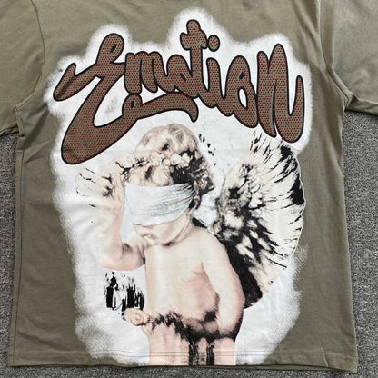 Mixed Emotion Blinded Rhinestone Tee Grey