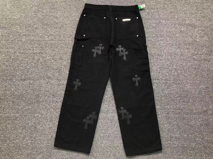 Chrome Hearts Cross Patch Carpenter Pants Black