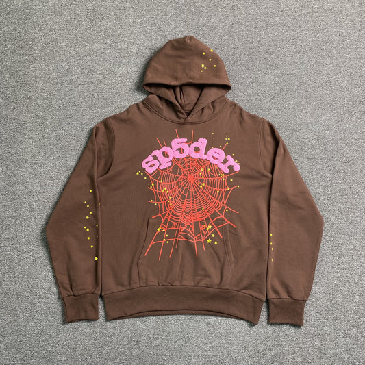 SP5DER WEB HOODIE BROWN