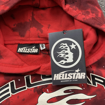 HELLSTAR SPORTS TYE-DYE SKULL HOODIE RED