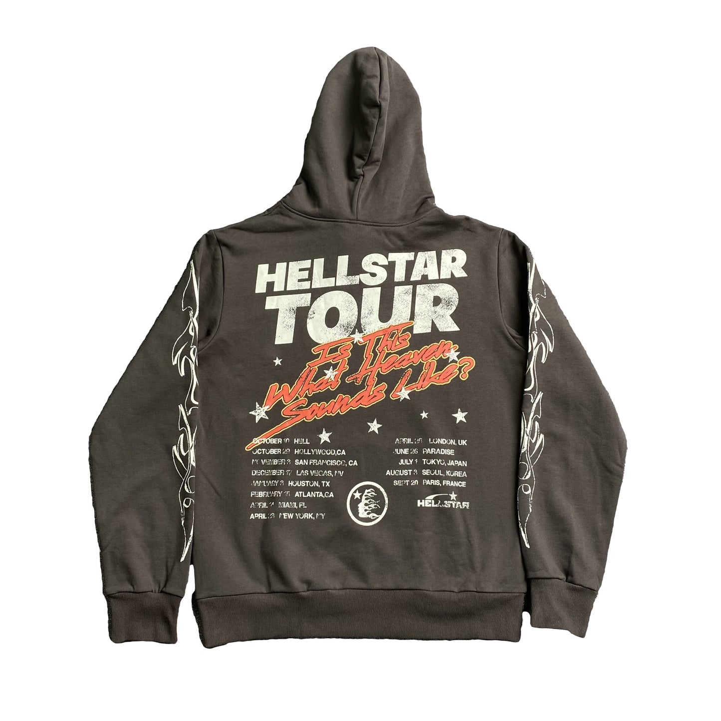 HELLSTAR RECORDS WORLD TOUR HOODIE GREY