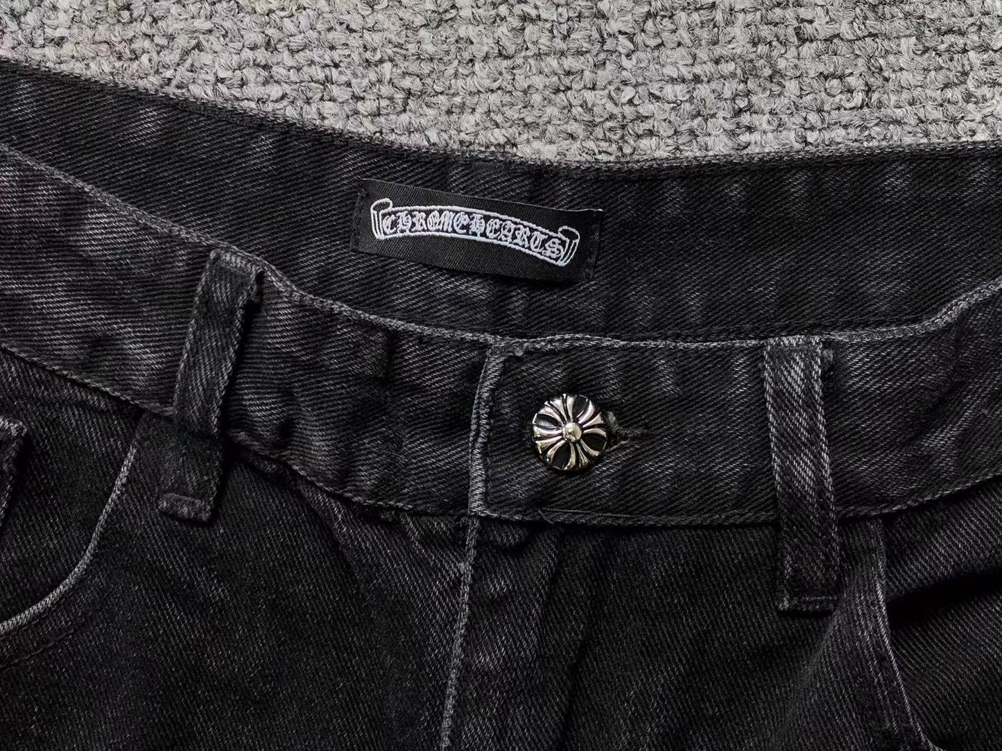 Chrome Hearts Cross Patch Jeans Black