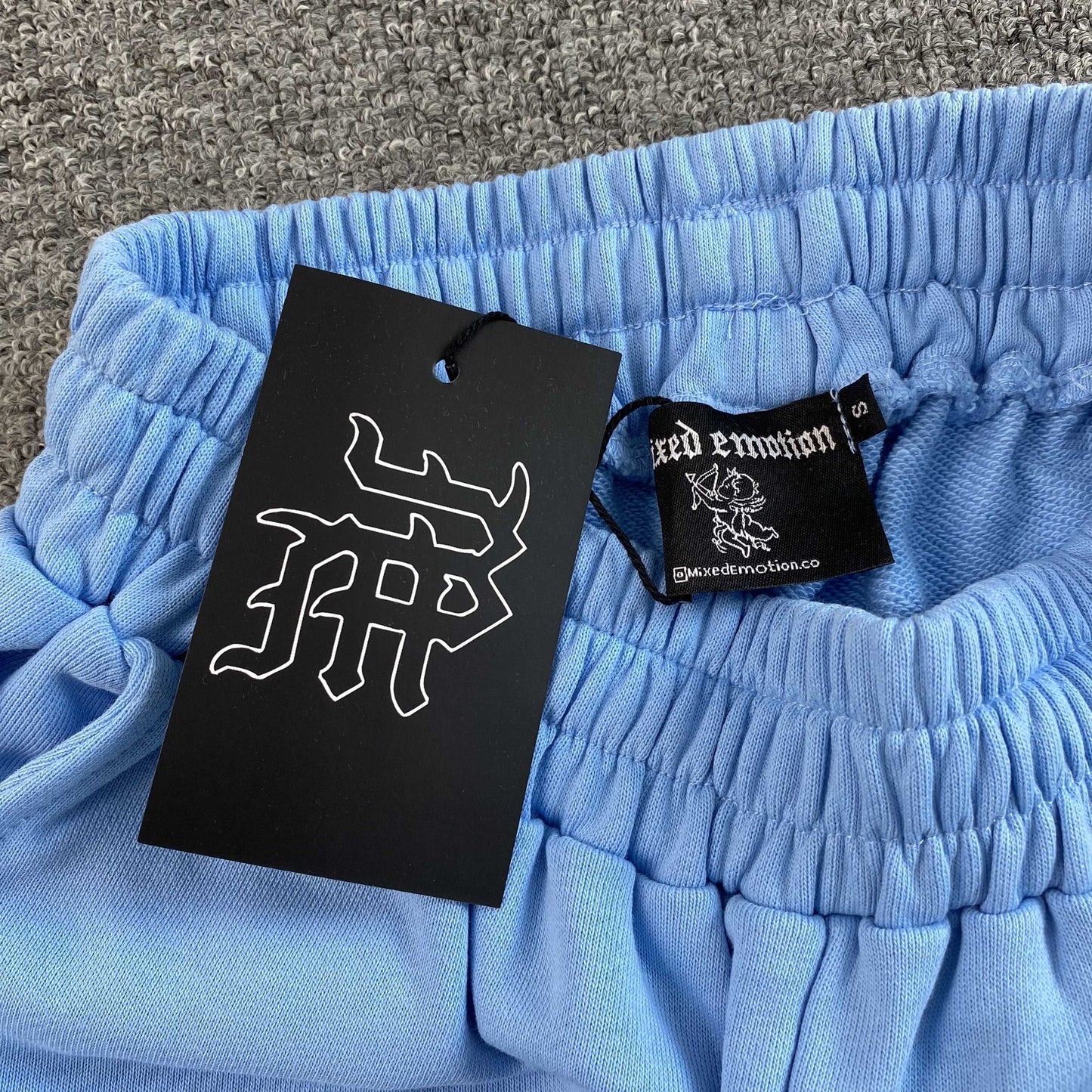 Mixed Emotion Graffiti Sweatpants Skyblue