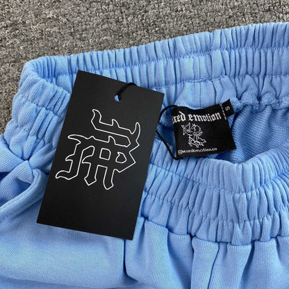 Mixed Emotion Graffiti Sweatpants Skyblue