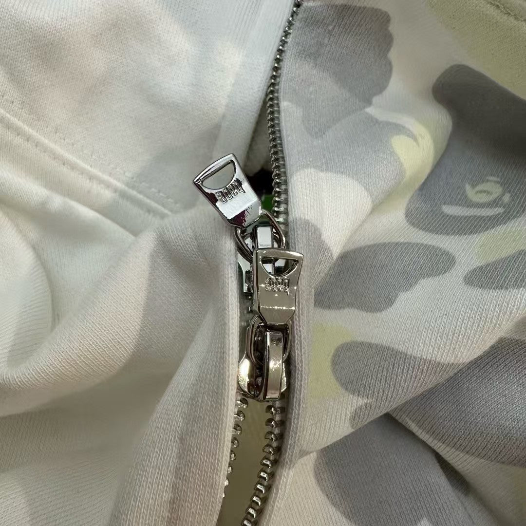 BAPE City Camo Tiger Shark Full Zip Hoodie White