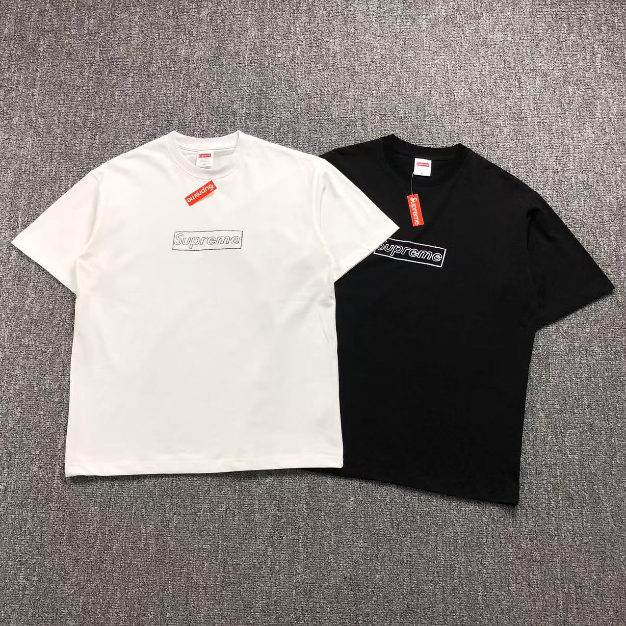 SUPREME KAWS CHALK LOGO TEE WHITE