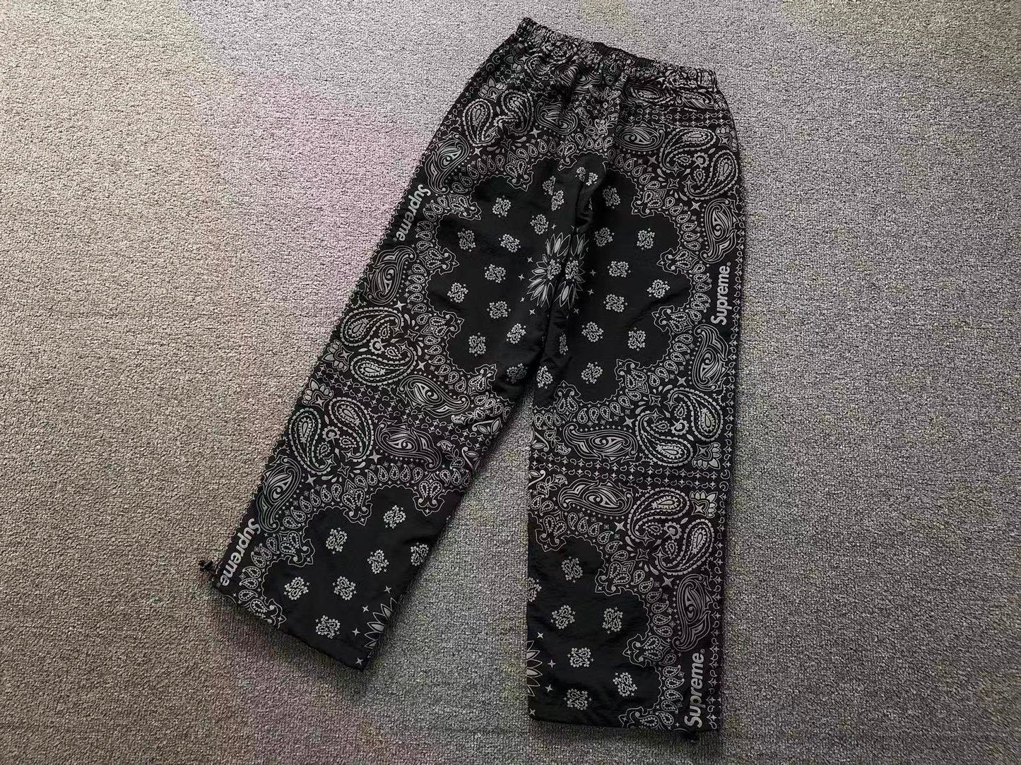 Supreme Reflective Bandana Track Pants Black