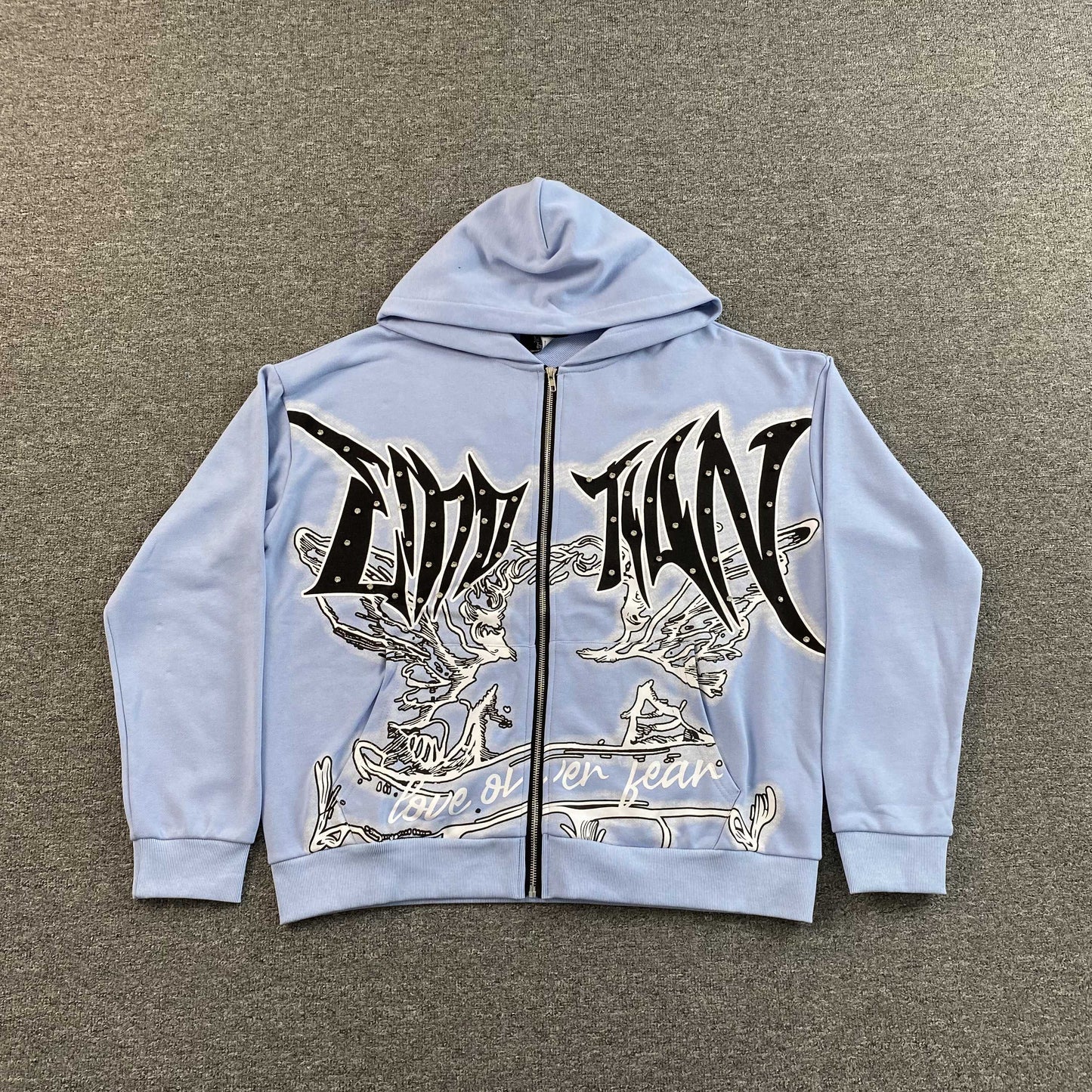 Mixed Emotion Graffiti Jacket Skyblue