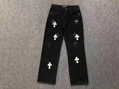 Chrome Hearts Cross Patch Jeans Black