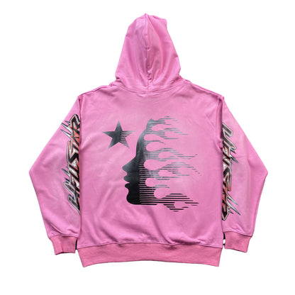 HELLSTAR BRAINWASHED WITHOUT BRAIN HOODIE PINK