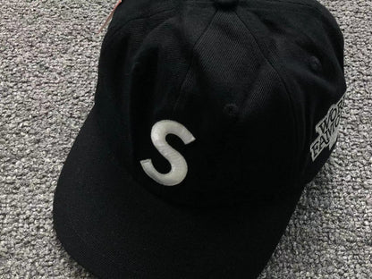 Supreme World Famous S Logo 6-Panel Hat Black