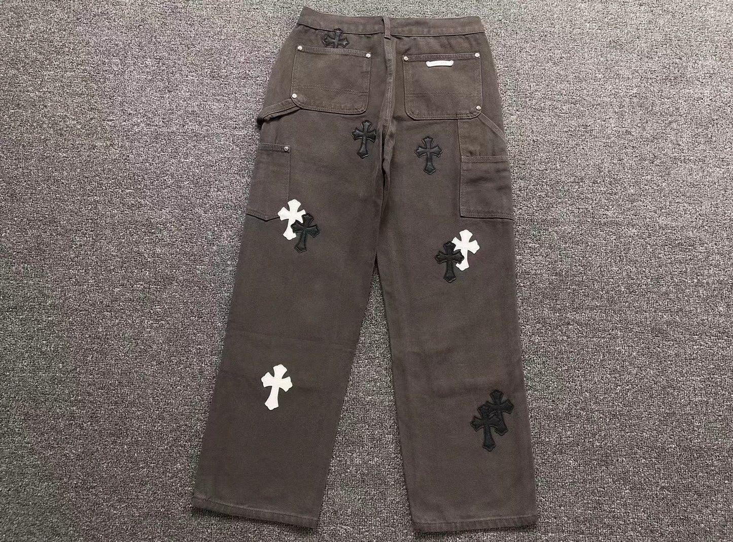 Chrome Hearts Cross Patch Carpenter Pants Grey