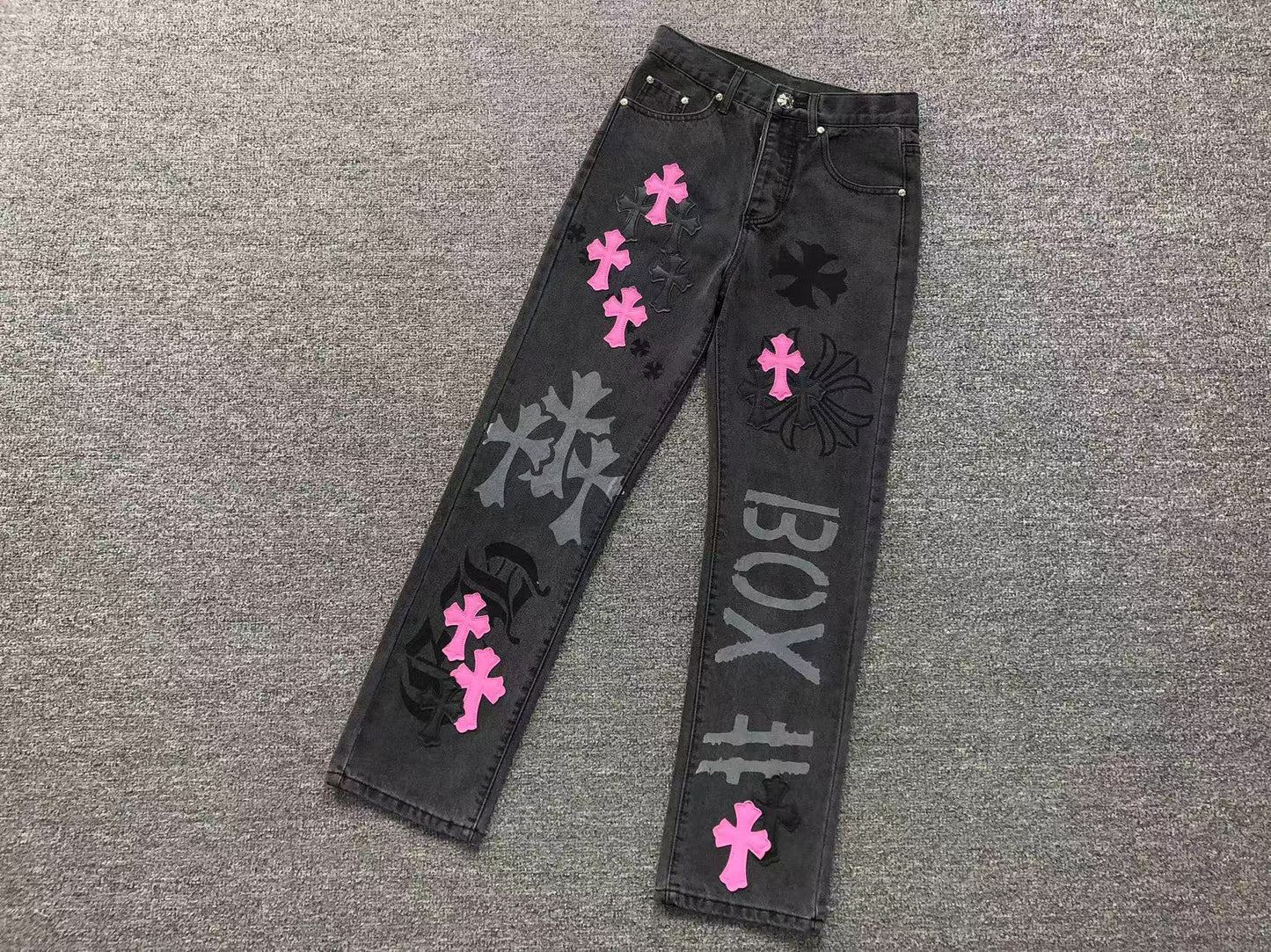 Chrome Hearts Cross Patch Jeans Black