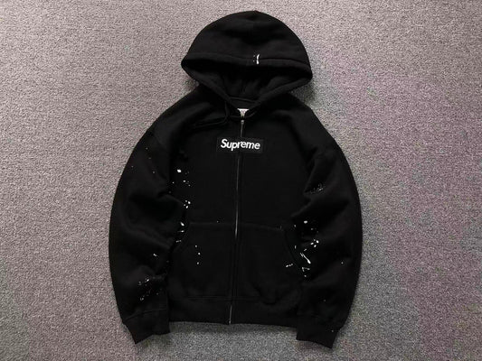 Supreme MM6 Maison Margiela Box Logo Zip Up Jacket Black