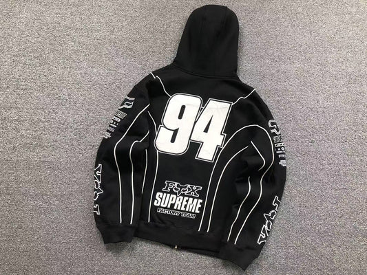 Supreme Fox Racing Zip Up Jacket Black