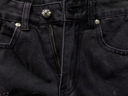 Chrome Hearts Cross Patch Jeans Black