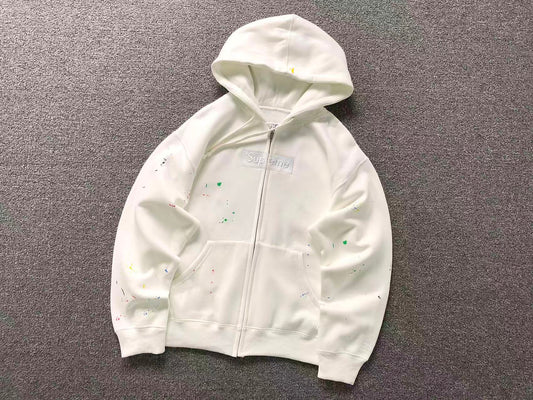 Supreme MM6 Maison Margiela Box Logo Zip Up Jacket Grey