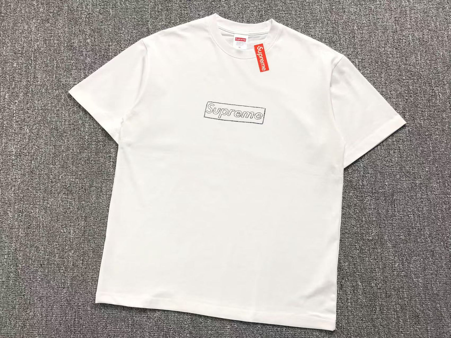 SUPREME KAWS CHALK LOGO TEE WHITE