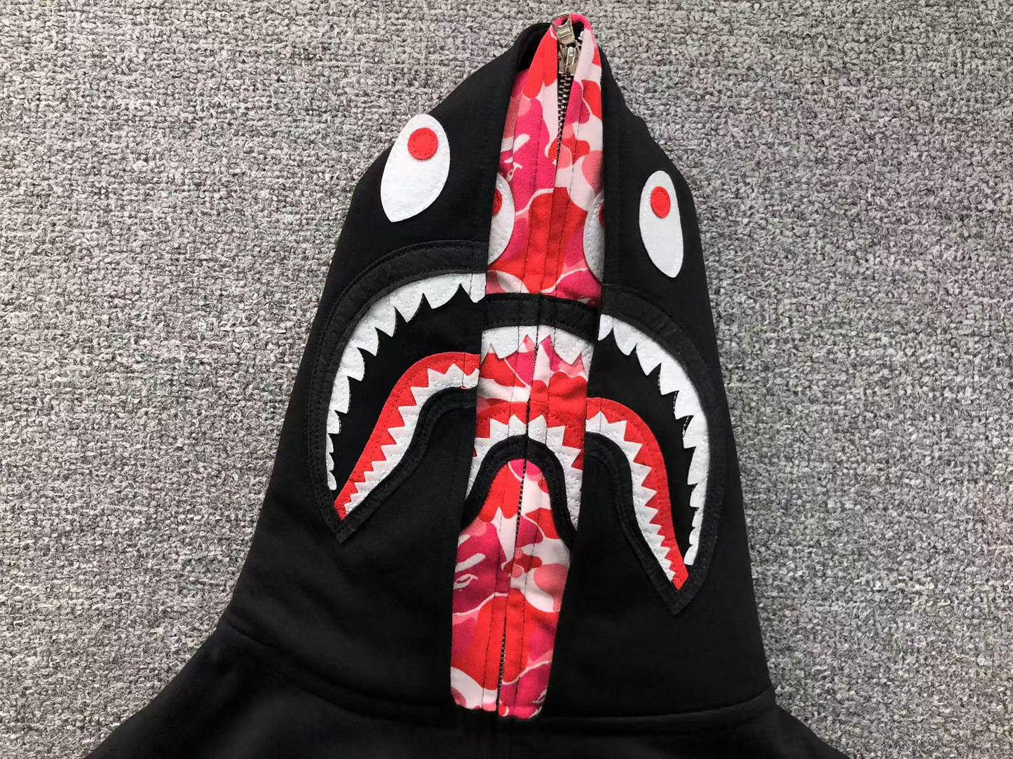 BAPE ABC SHARK FULL ZIP DOUBLE HOODIE BLACK PINK