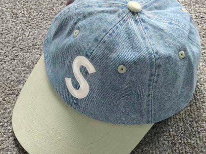 Supreme 2-Tone S Logo 6-Panel Cap Washed Denim