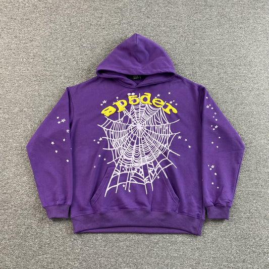 SP5DER STAR OG WEB V2 HOODIE PURPLE