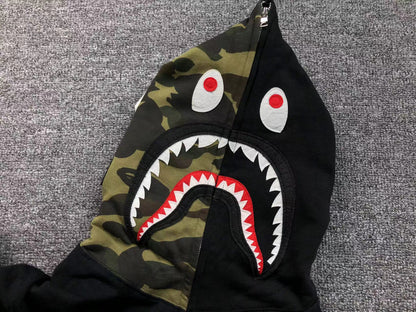 BAPE 1ST CAMO SHARK FULL ZIP HOODIE BLACK