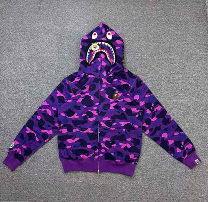 BAPE x Stray Kids Han Shark Full Zip Hoodie Purple