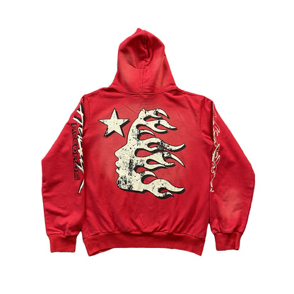 HELLSTAR STUDIOS RECORDS HOODIE RED