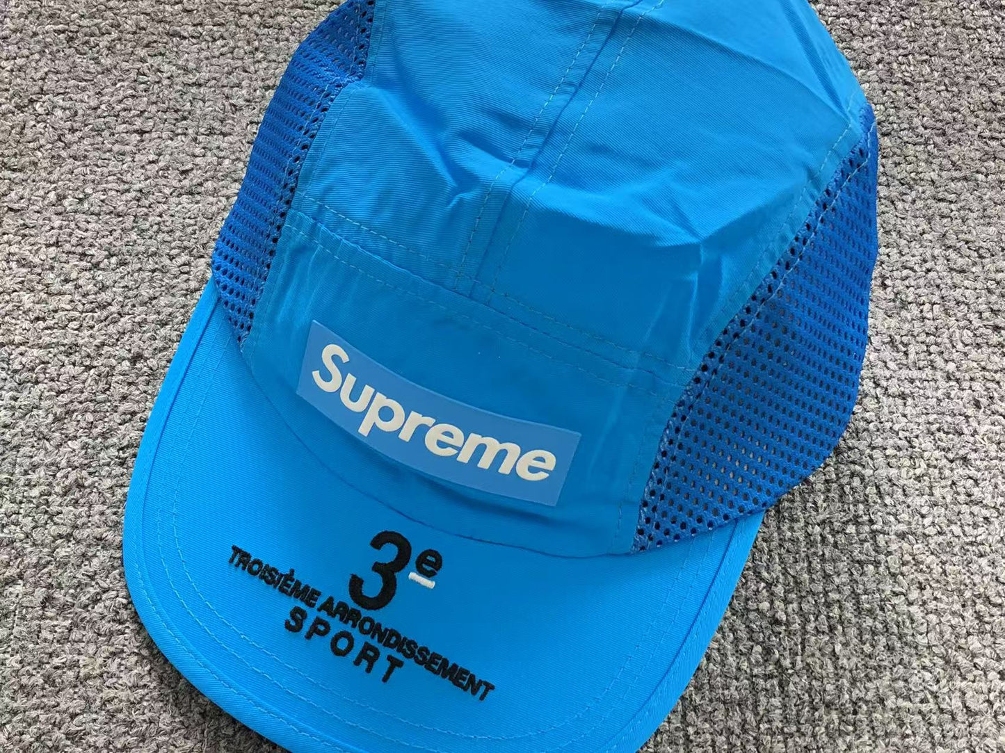 Supreme Mesh Side Panel Camp Cap Cyan