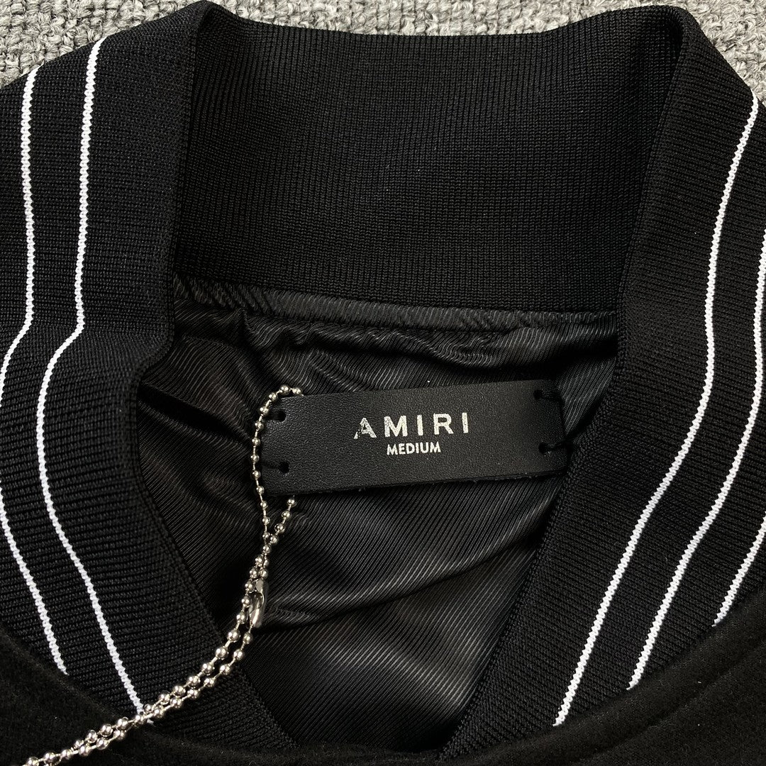 AMIRI HOCKEY BOMBER JACKET BLACK