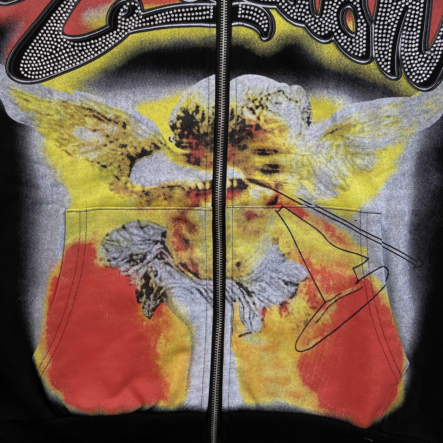 Mixed Emotion Rhinestone Jacket Black