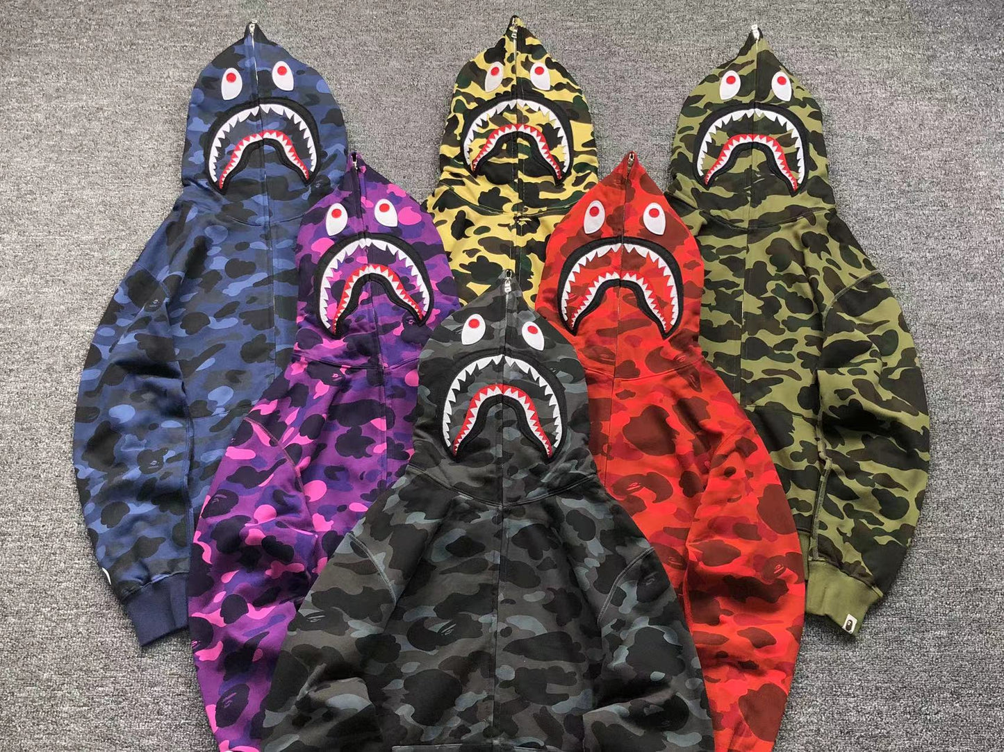 BAPE 1ST CAMO SHARK FULL ZIP HOODIE GREEN